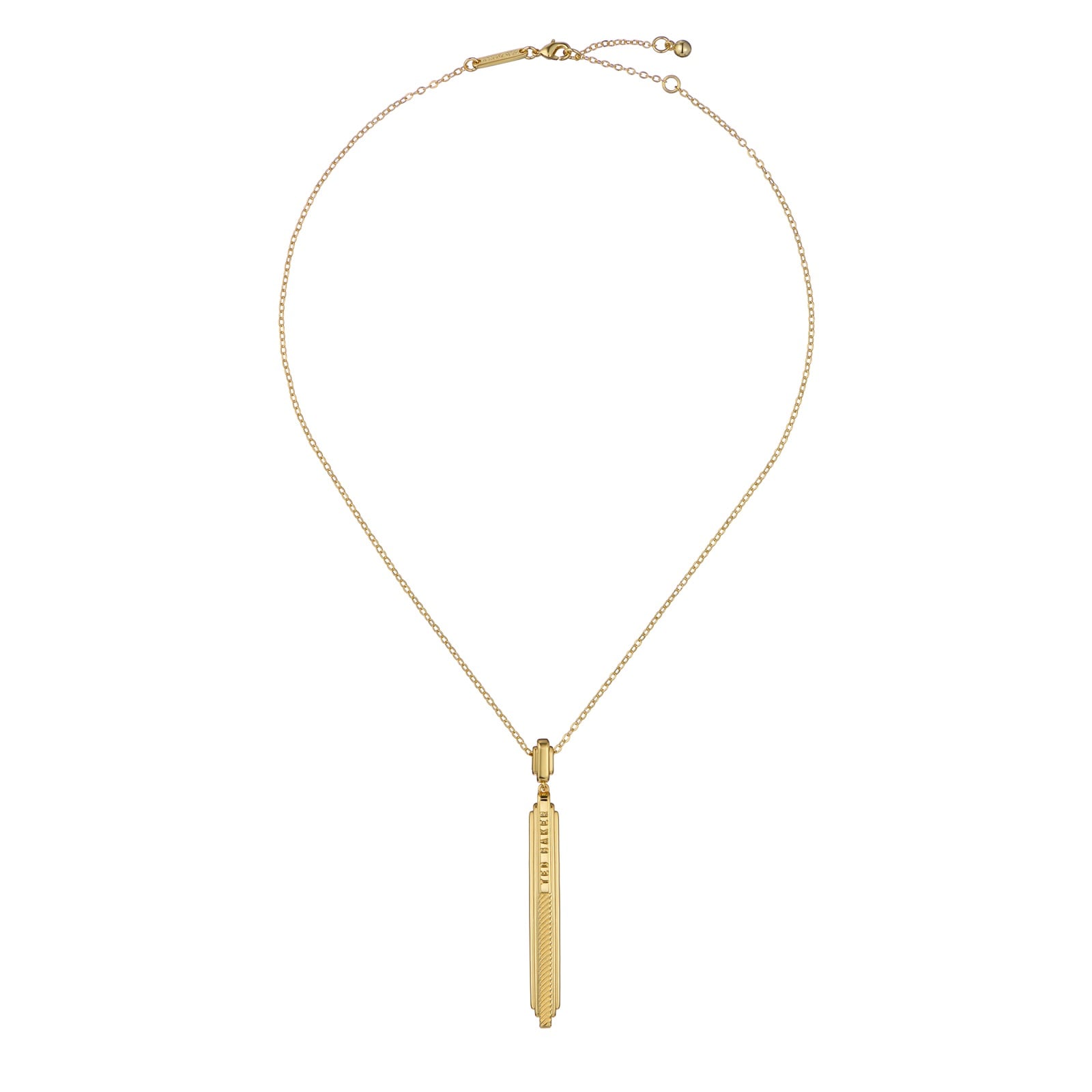 Ted Baker Yellow Gold Coloured Devina Deco Groove Pendant Necklace Ted Baker Yellow Gold Coloured Devina Deco Groove Pendant Necklace