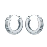 Ted Baker White Gold Coloured Deena Deco Groove Hoop Earrings