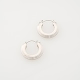Ted Baker White Gold Coloured Deena Deco Groove Hoop Earrings