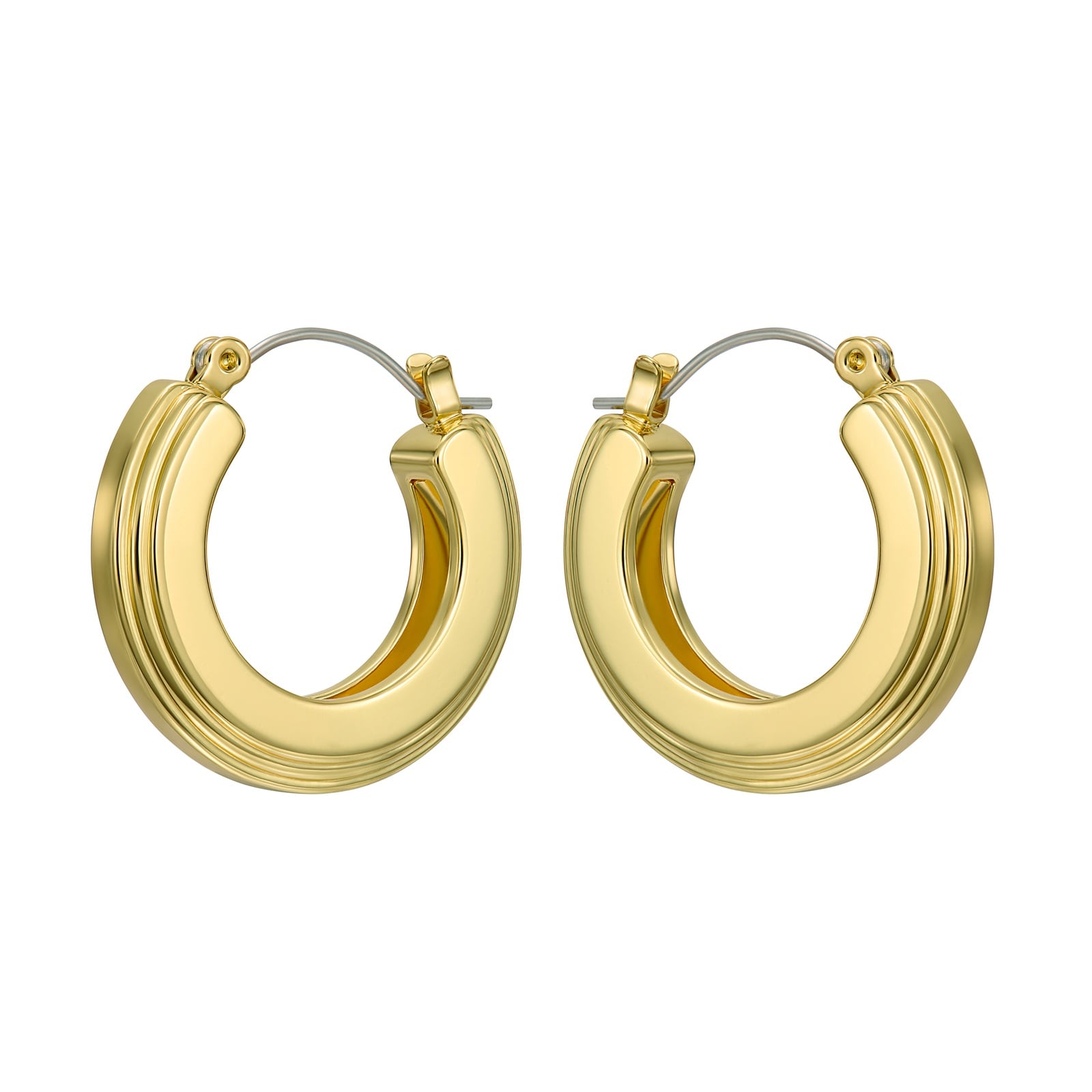 Ted Baker Yellow Gold Coloured Deena Deco Groove Hoop Earrings Ted Baker Yellow Gold Coloured Deena Deco Groove Hoop Earrings
