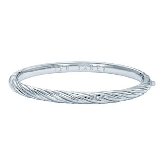 Ted Baker White Gold Coloured Melissa Twisted Bangle Ted Baker White Gold Coloured Melissa Twisted Bangle