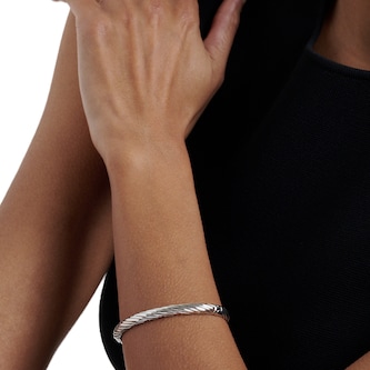 Ted Baker White Gold Coloured Melissa Twisted Bangle Ted Baker White Gold Coloured Melissa Twisted Bangle