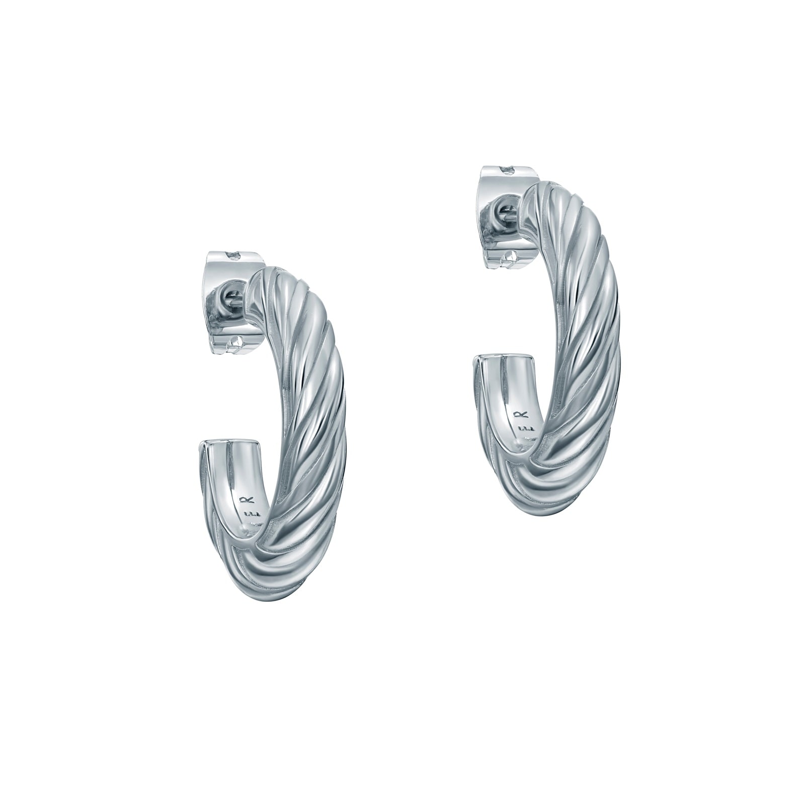 Ted Baker White Gold Coloured Melanie Twisted Hoop Earrings