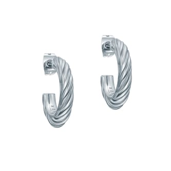 Ted Baker White Gold Coloured Melanie Twisted Hoop Earrings