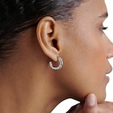 Ted Baker White Gold Coloured Melanie Twisted Hoop Earrings