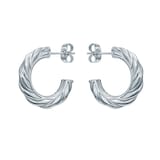 Ted Baker White Gold Coloured Melanie Twisted Hoop Earrings