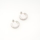 Ted Baker White Gold Coloured Melanie Twisted Hoop Earrings
