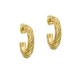 Ted Baker Yellow Gold Coloured Melanie Twisted Hoop Earrings
