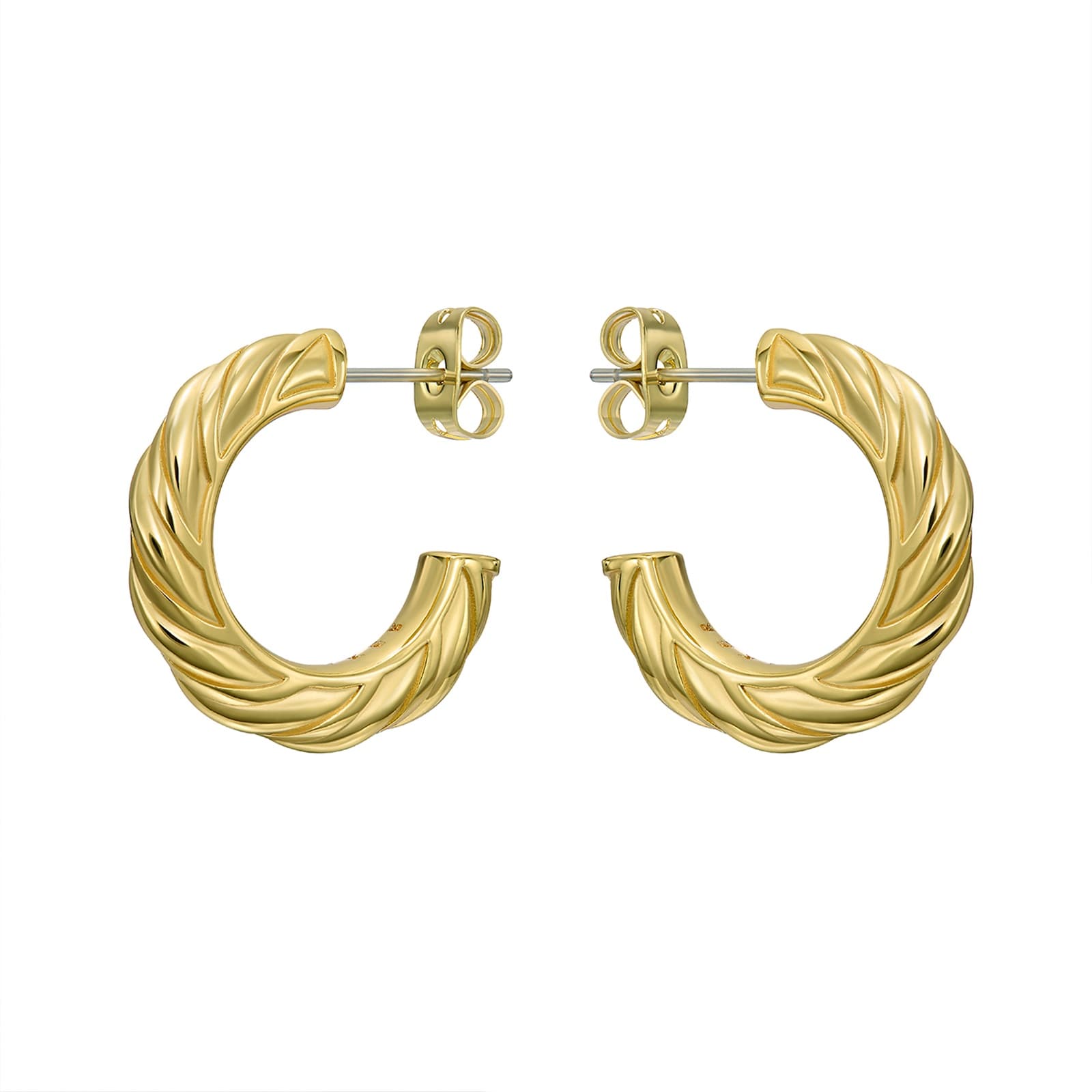 Ted Baker Yellow Gold Coloured Melanie Twisted Hoop Earrings Ted Baker Yellow Gold Coloured Melanie Twisted Hoop Earrings