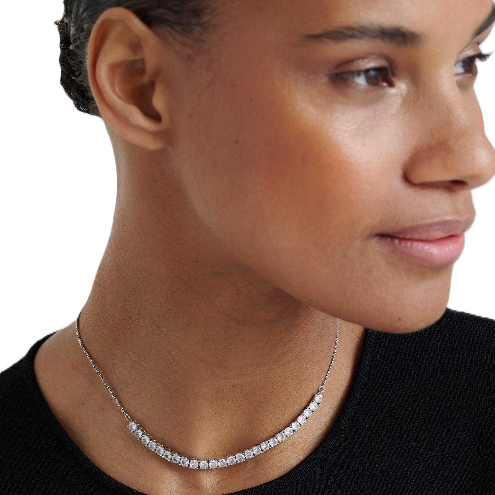 Ted Baker White Gold Coloured Melrose Crystal Necklace