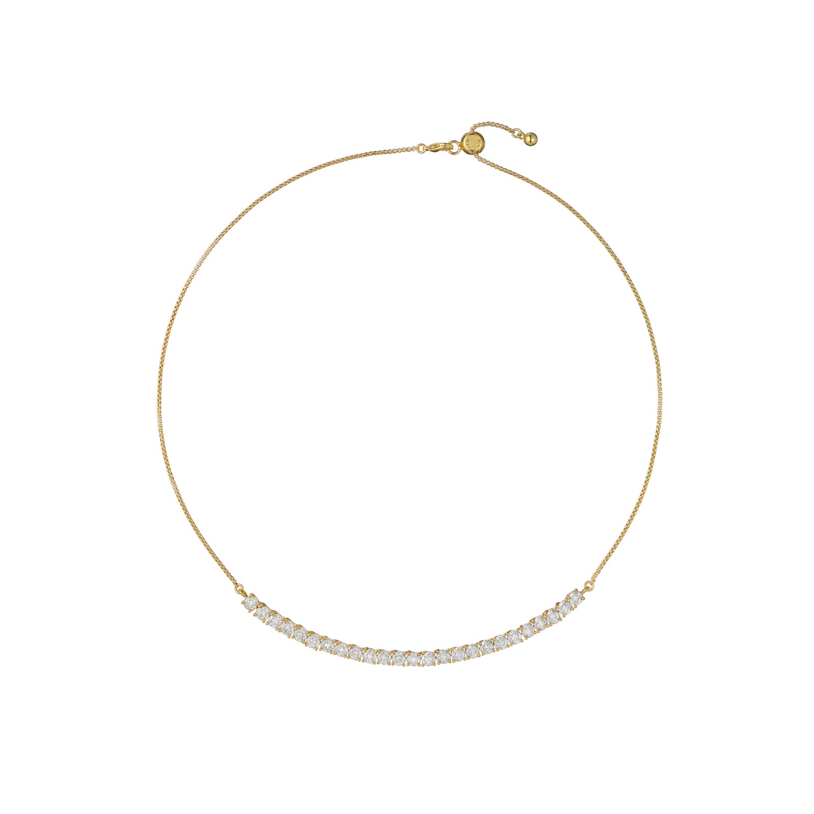 Yellow Gold Coloured Melrose Crystal Necklace