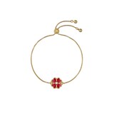 Ted Baker Yellow Gold Coloured Felicity Red Enamel Flower Crystal Bracelet