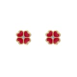 Ted Baker Yellow Gold Coloured Freya Red Enamel Flower Crystal Stud Earrings