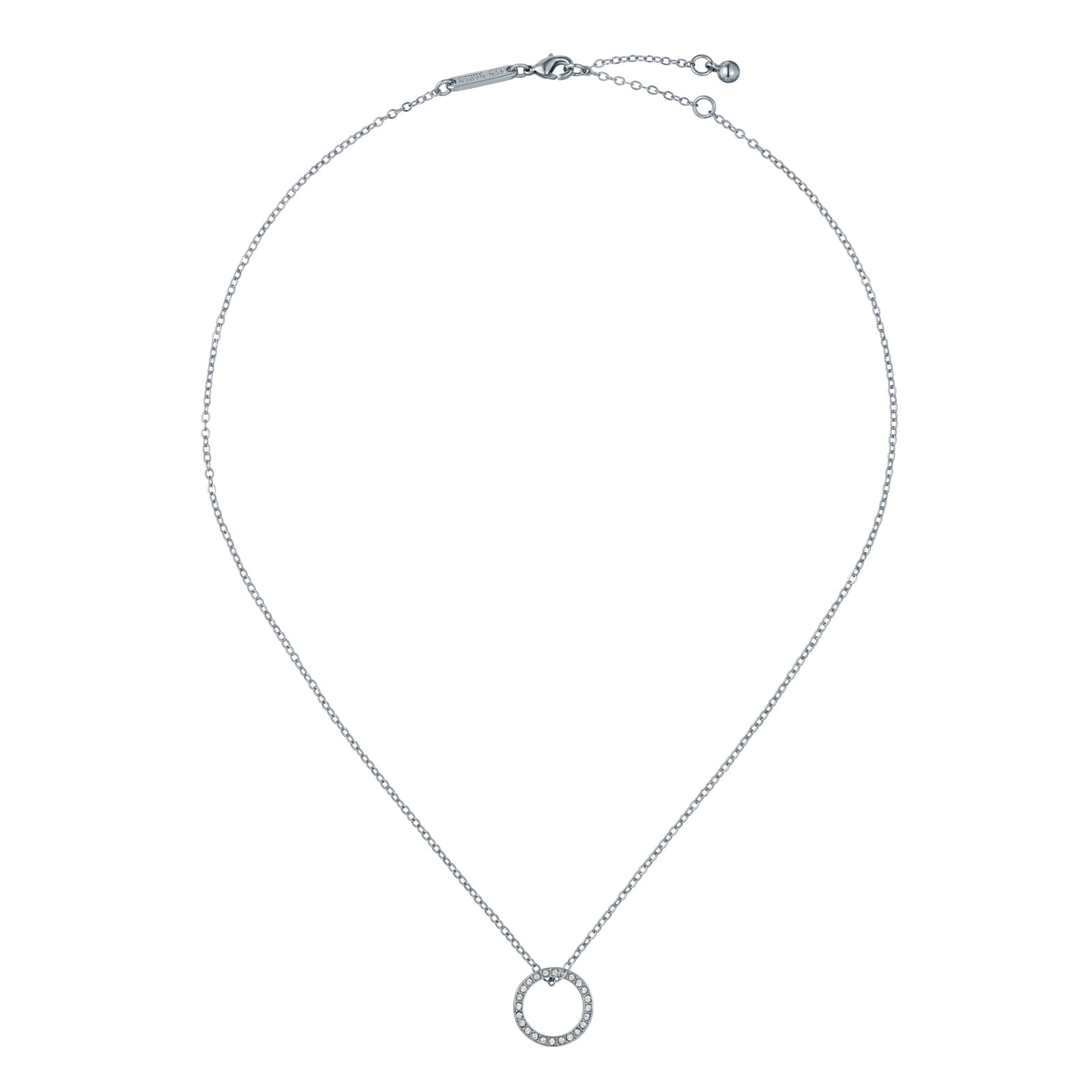 Ted Baker White Gold Coloured Heri Crystal Hoop Pendant Necklace
