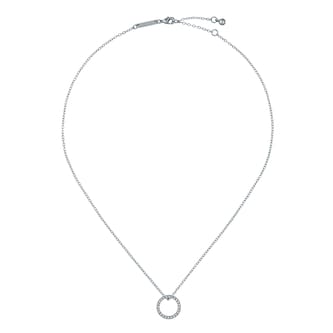 Ted Baker White Gold Coloured Heri Crystal Hoop Pendant Necklace