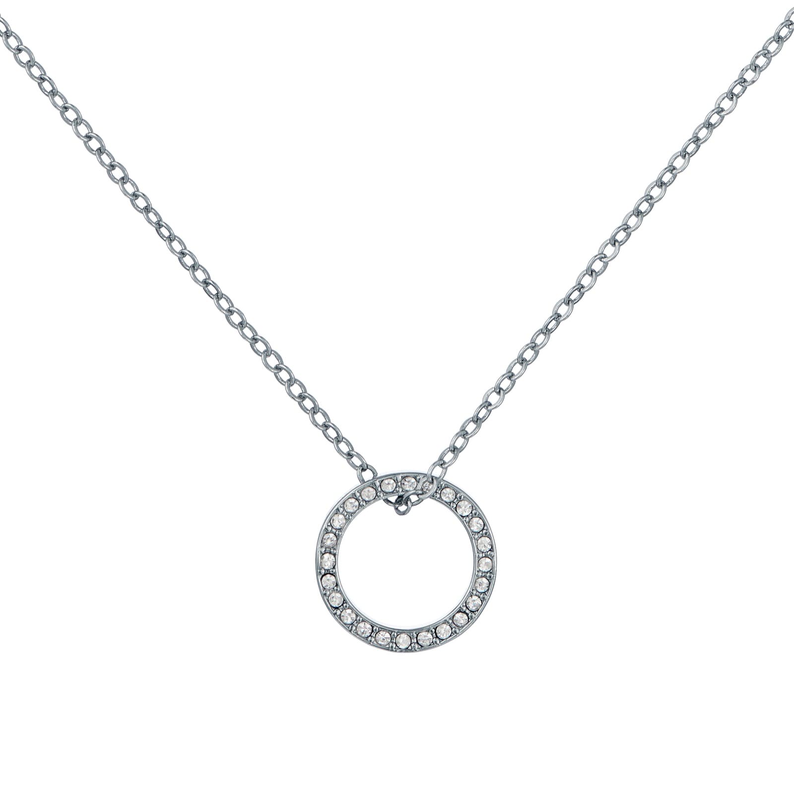 Ted Baker White Gold Coloured Heri Crystal Hoop Pendant Necklace Ted Baker White Gold Coloured Heri Crystal Hoop Pendant Necklace