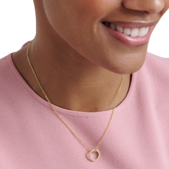 Ted Baker Yellow Gold Coloured Heri Crystal Hoop Pendant Necklace Ted Baker Yellow Gold Coloured Heri Crystal Hoop Pendant Necklace