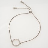 Ted Baker White Gold Coloured Heri Crystal Hoop Bracelet