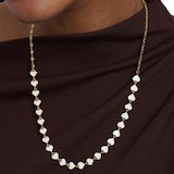 Ted Baker Yellow Gold Coloured Hazel White Enamel Heart Necklace