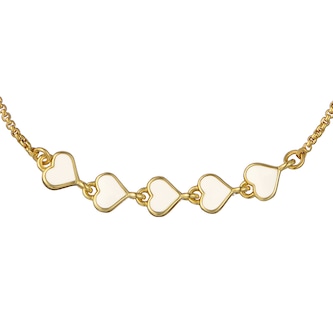 Ted Baker Yellow Gold Coloured Harriet White Enamel Heart Bracelet Ted Baker Yellow Gold Coloured Harriet White Enamel Heart Bracelet