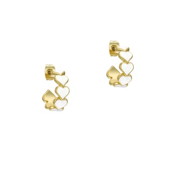 Ted Baker Yellow Gold Coloured Hannah White Enamel Heart Hoop Earrings Ted Baker Yellow Gold Coloured Hannah White Enamel Heart Hoop Earrings
