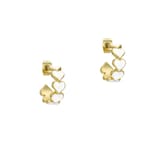 Ted Baker Yellow Gold Coloured Hannah White Enamel Heart Hoop Earrings