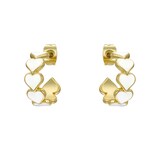 Ted Baker Yellow Gold Coloured Hannah White Enamel Heart Hoop Earrings