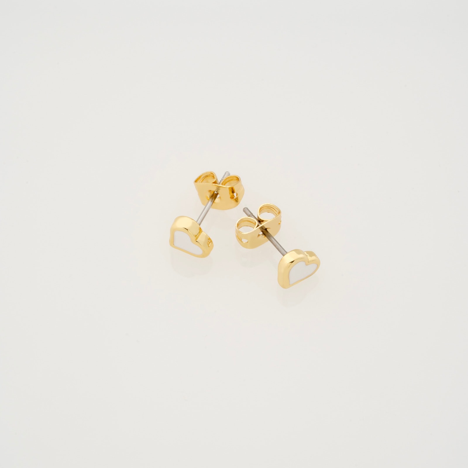 Ted Baker Yellow Gold Coloured Hailey White Enamel Heart Stud Earrings Ted Baker Yellow Gold Coloured Hailey White Enamel Heart Stud Earrings