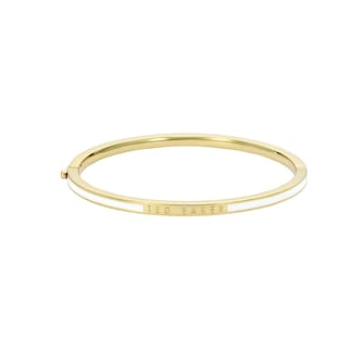 Ted Baker Yellow Gold Coloured RoleyW White Enamel Bangle Ted Baker Yellow Gold Coloured RoleyW White Enamel Bangle