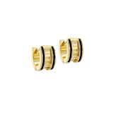Ted Baker Yellow Gold Coloured RoloB Black Enamel Huggie Hoop Earrings