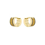 Ted Baker Yellow Gold Coloured RoloB Black Enamel Huggie Hoop Earrings