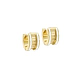 Ted Baker Yellow Gold Coloured RoloW White Enamel Huggie Hoop Earrings