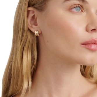 Ted Baker Yellow Gold Coloured RoloW White Enamel Huggie Hoop Earrings