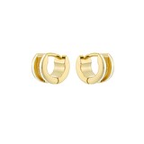 Ted Baker Yellow Gold Coloured RoloW White Enamel Huggie Hoop Earrings