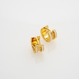 Ted Baker Yellow Gold Coloured RoloW White Enamel Huggie Hoop Earrings