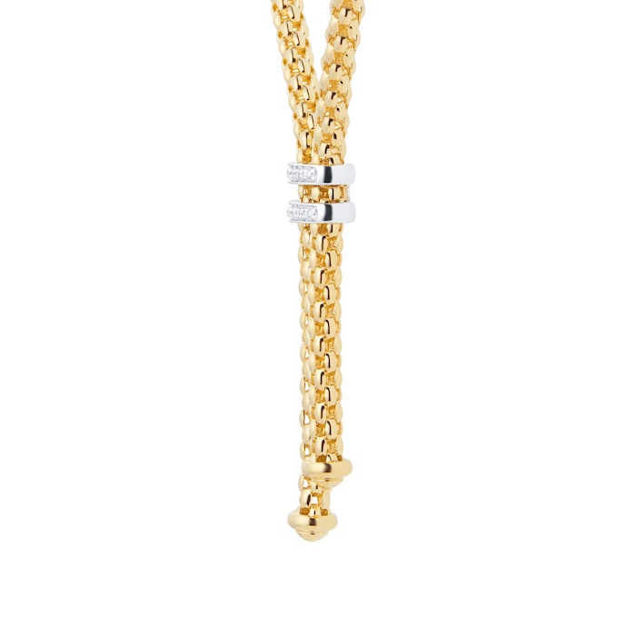 FOPE 18 Yellow and White Gold Maori Tassel 0.09cttw Diamond Necklace