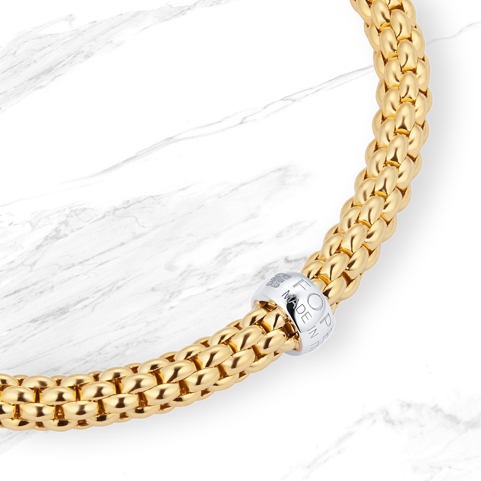 FOPE 18ct Yellow Gold Solo Flex'It Bracelet
