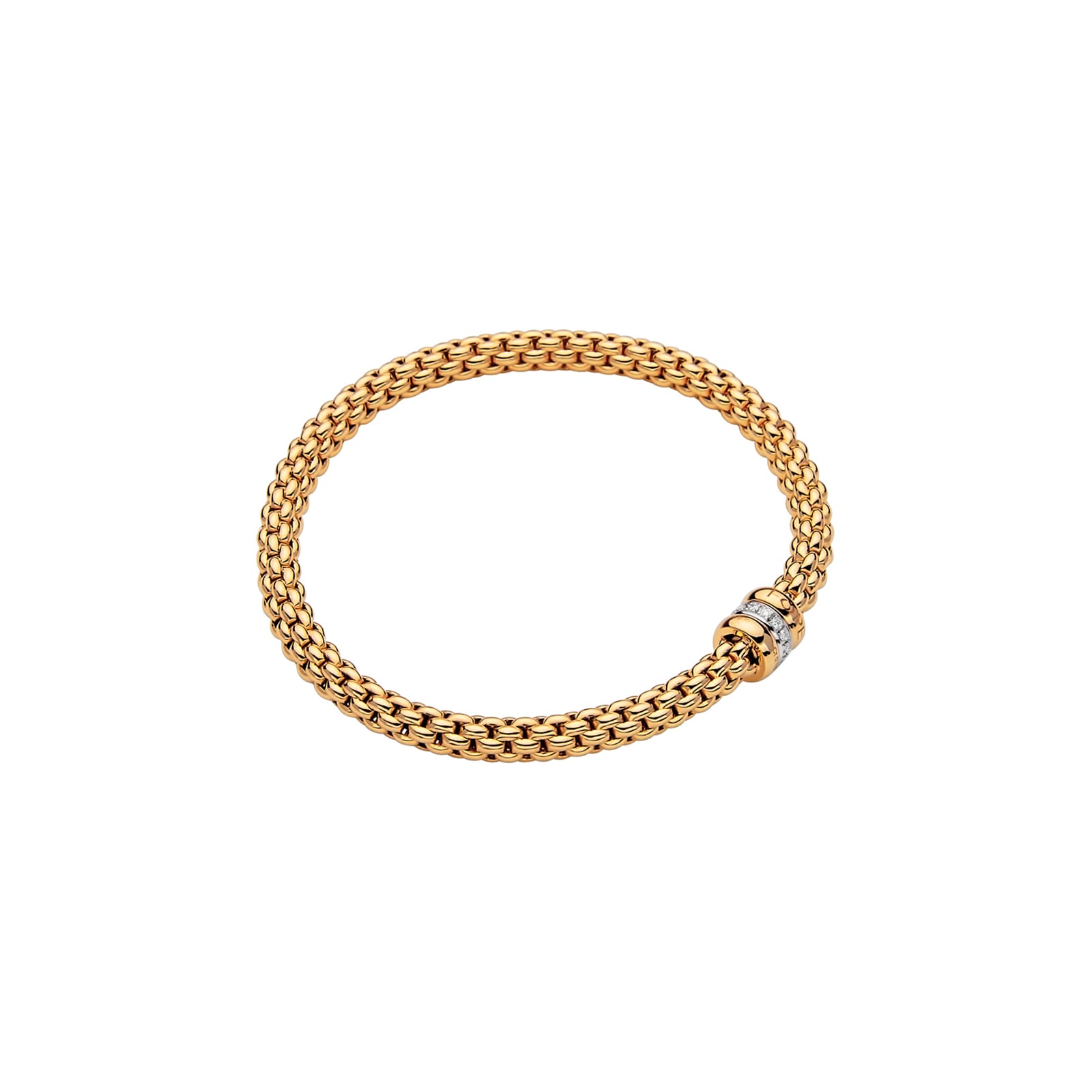 18ct Yellow Gold Solo Flex'it 0.10ct Diamond Bracelet