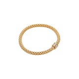 FOPE 18ct Yellow Gold Solo Flex'it 0.10ct Diamond Bracelet