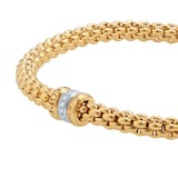 FOPE 18ct Yellow Gold Solo Flex'it 0.10ct Diamond Bracelet