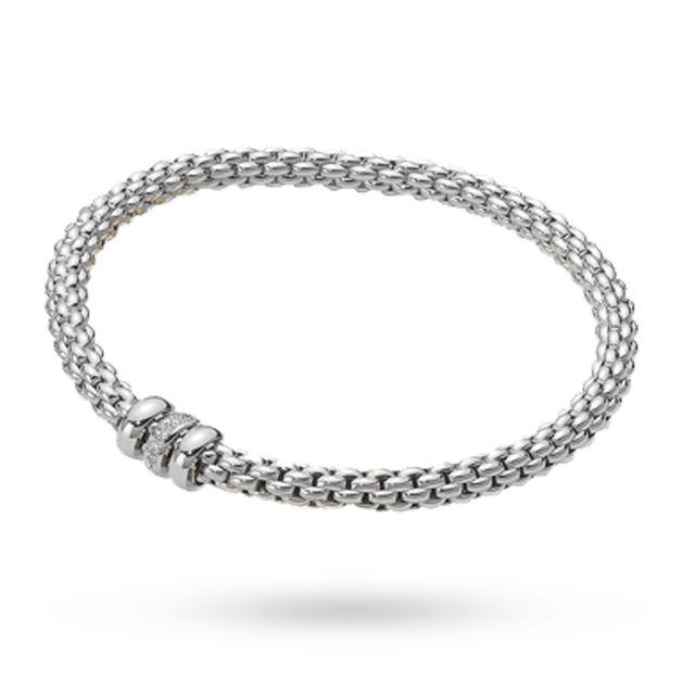FOPE Flex'It Solo 18ct Gold 0.10ct Diamond Bracelet