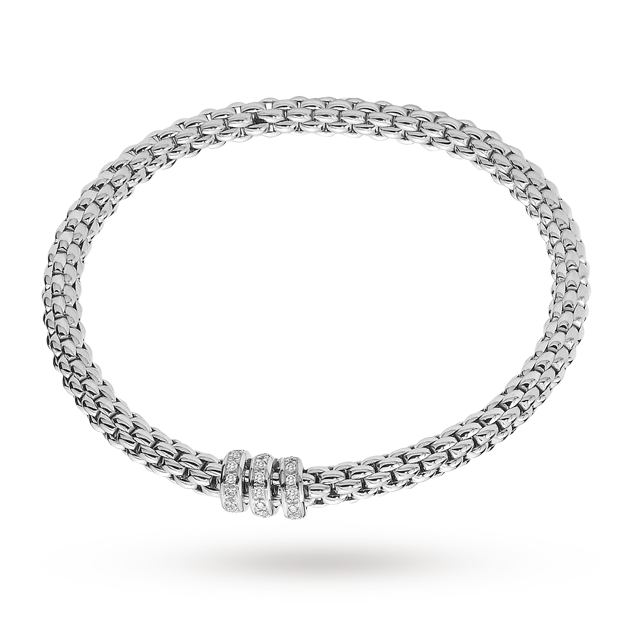 FOPE 18ct White Gold Solo Flex'It 0.30ct Diamond Bracelet