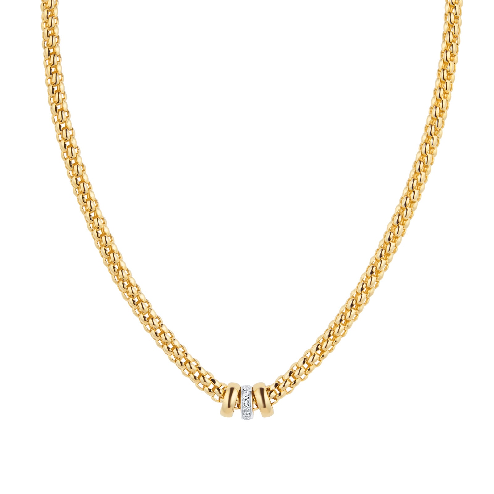 18ct Yellow Gold Solo 0.10ct Diamond Necklace