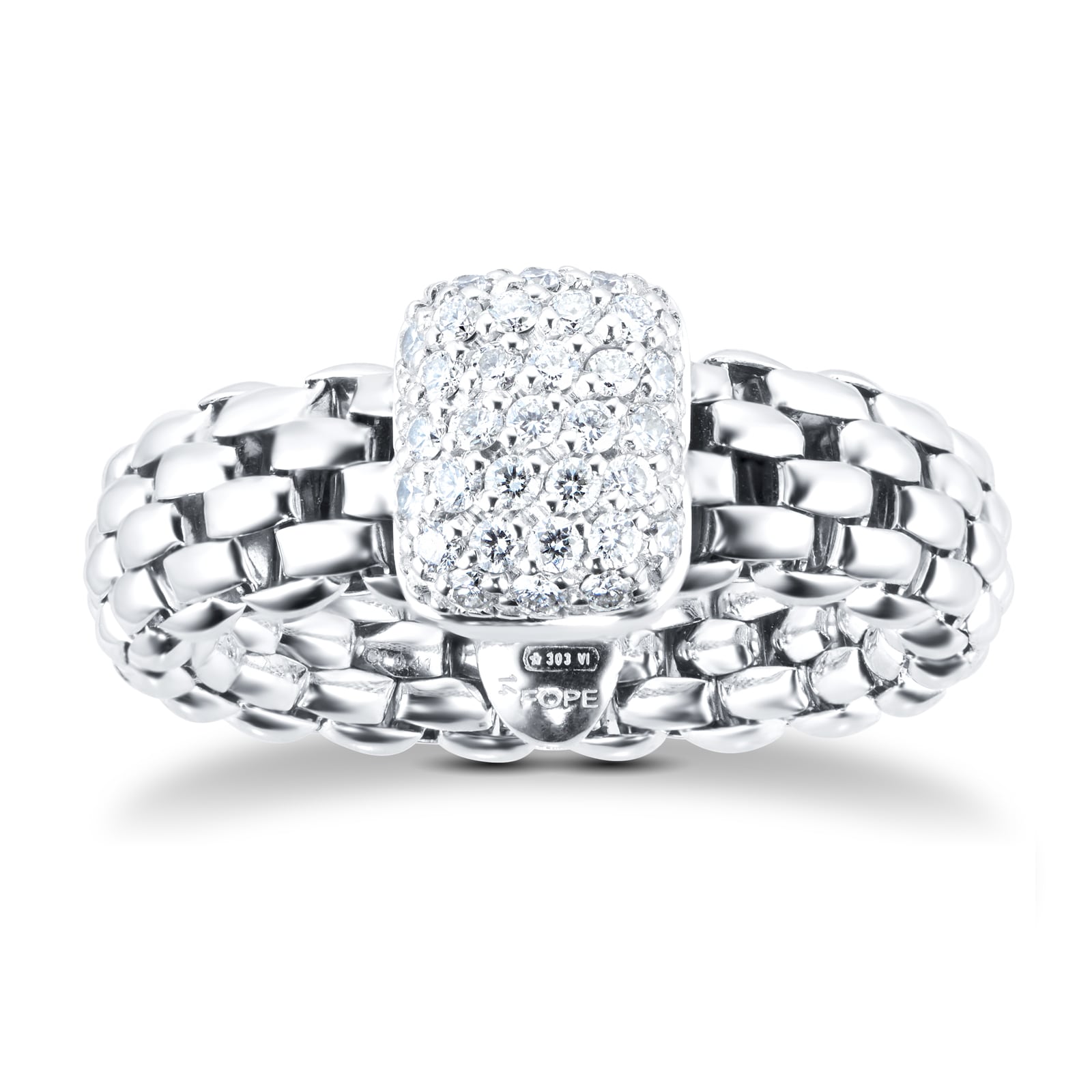 Fope 18ct White Gold Vendome Flex'it 0.41ct Diamond Pave Ring Fope 18ct White Gold Vendome Flex'it 0.41ct Diamond Pave Ring