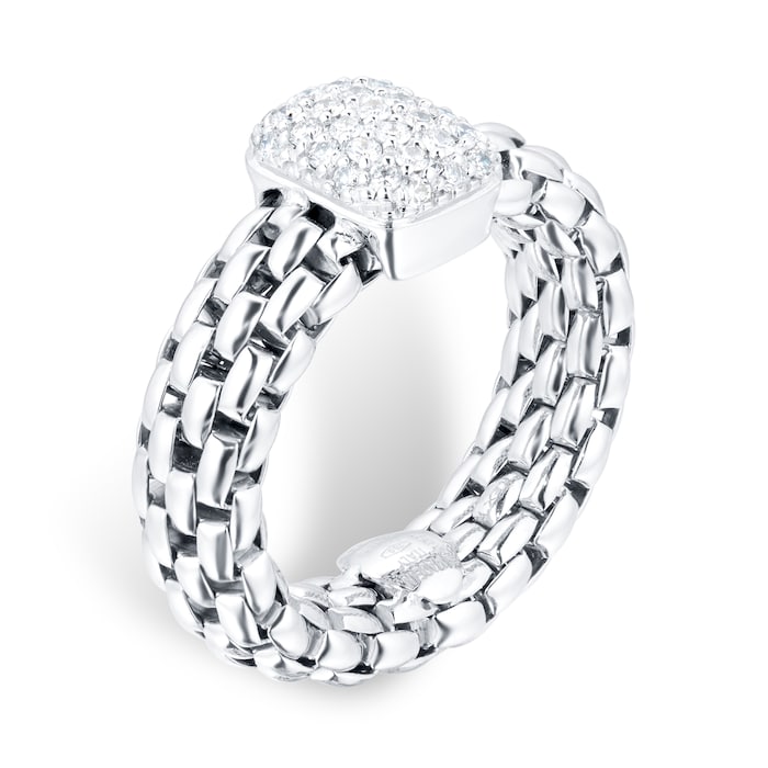 Fope 18ct White Gold Vendome Flex'it 0.41ct Diamond Pave Ring