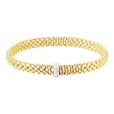 FOPE 18ct Yellow Gold Vendome Flex'It Diamond 0.10cttw Diamond Bracelet