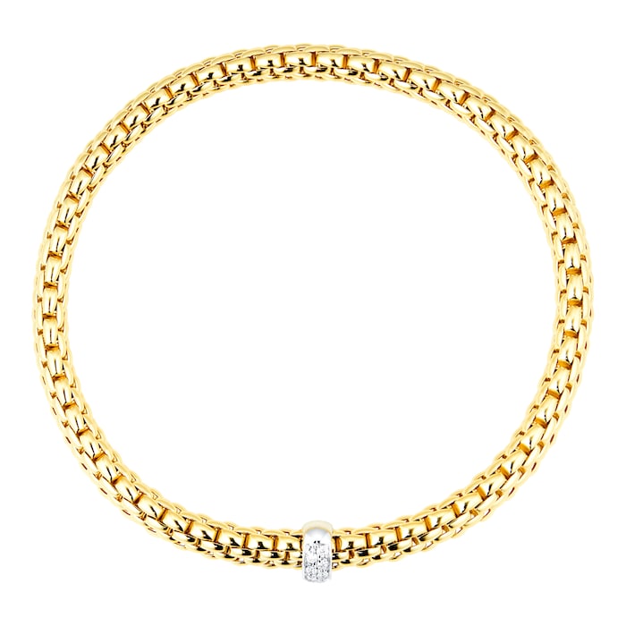 FOPE 18ct Yellow Gold Vendome Flex'It Diamond 0.10cttw Diamond Bracelet