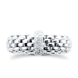37250296 - 18ct White Gold Vendome Flex'It 0.10ct Diamond Ring - Ring Size Medium