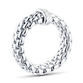 FOPE 18ct White Gold Vendome Flex'It 0.10ct Diamond Ring - Ring Size Medium FOPE 18ct White Gold Vendome Flex'It 0.10ct Diamond Ring - Ring Size Medium