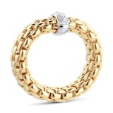 FOPE 18ct Yellow Gold Vendome Flex'It 0.10ct Diamond Ring - Ring Size M